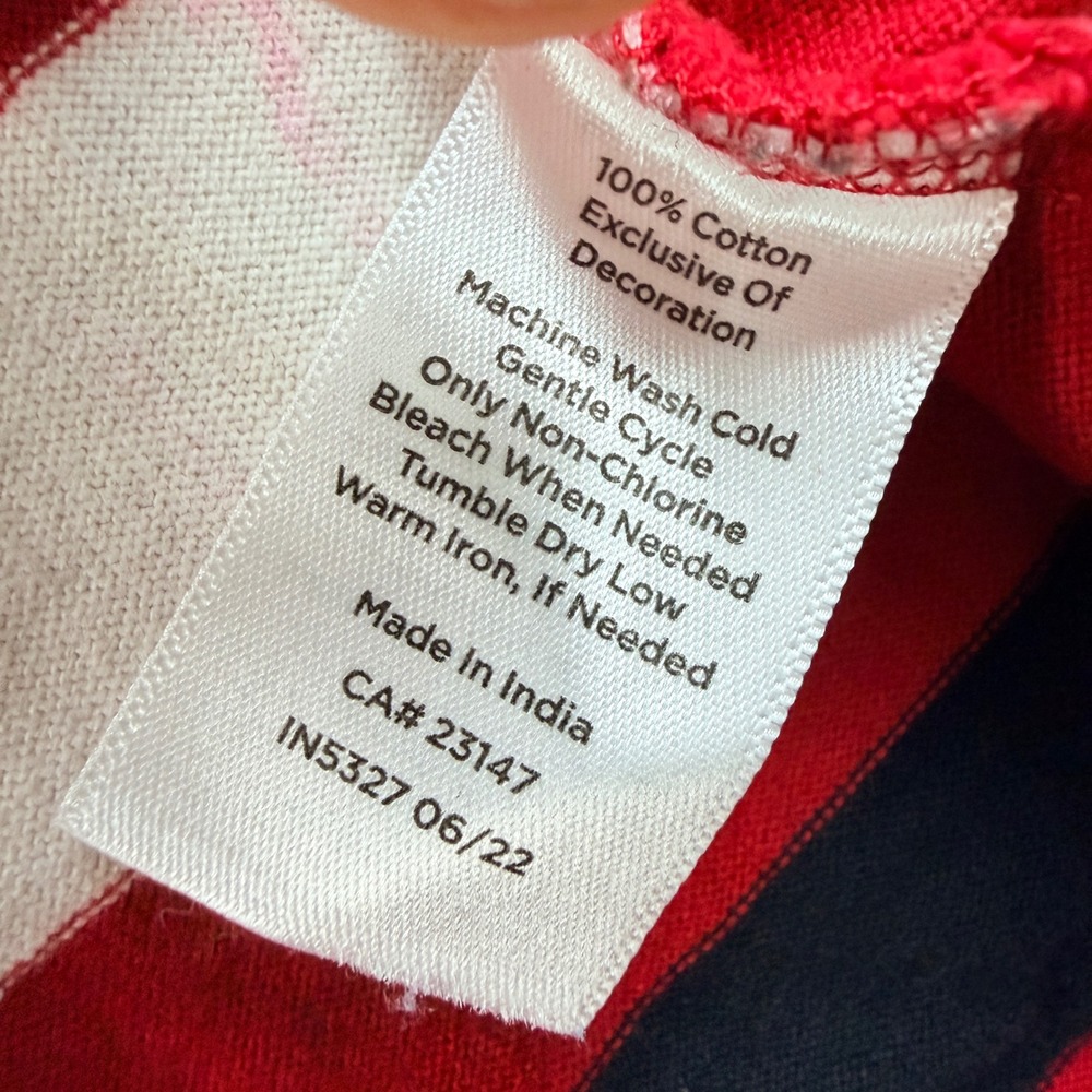 Talbots Women's XL Petite Authentic Striped Long Sleeve Tee Red White - Picture 5 of 8